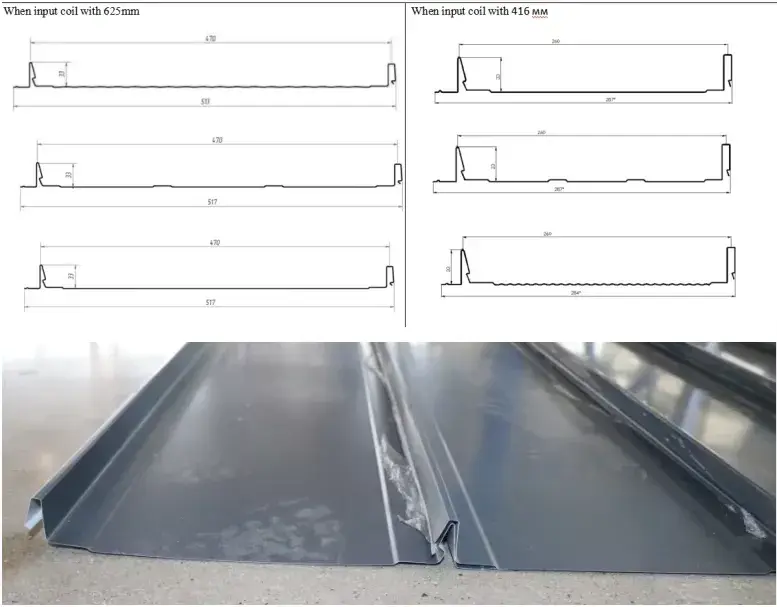 standing seam roof panel profile drawings