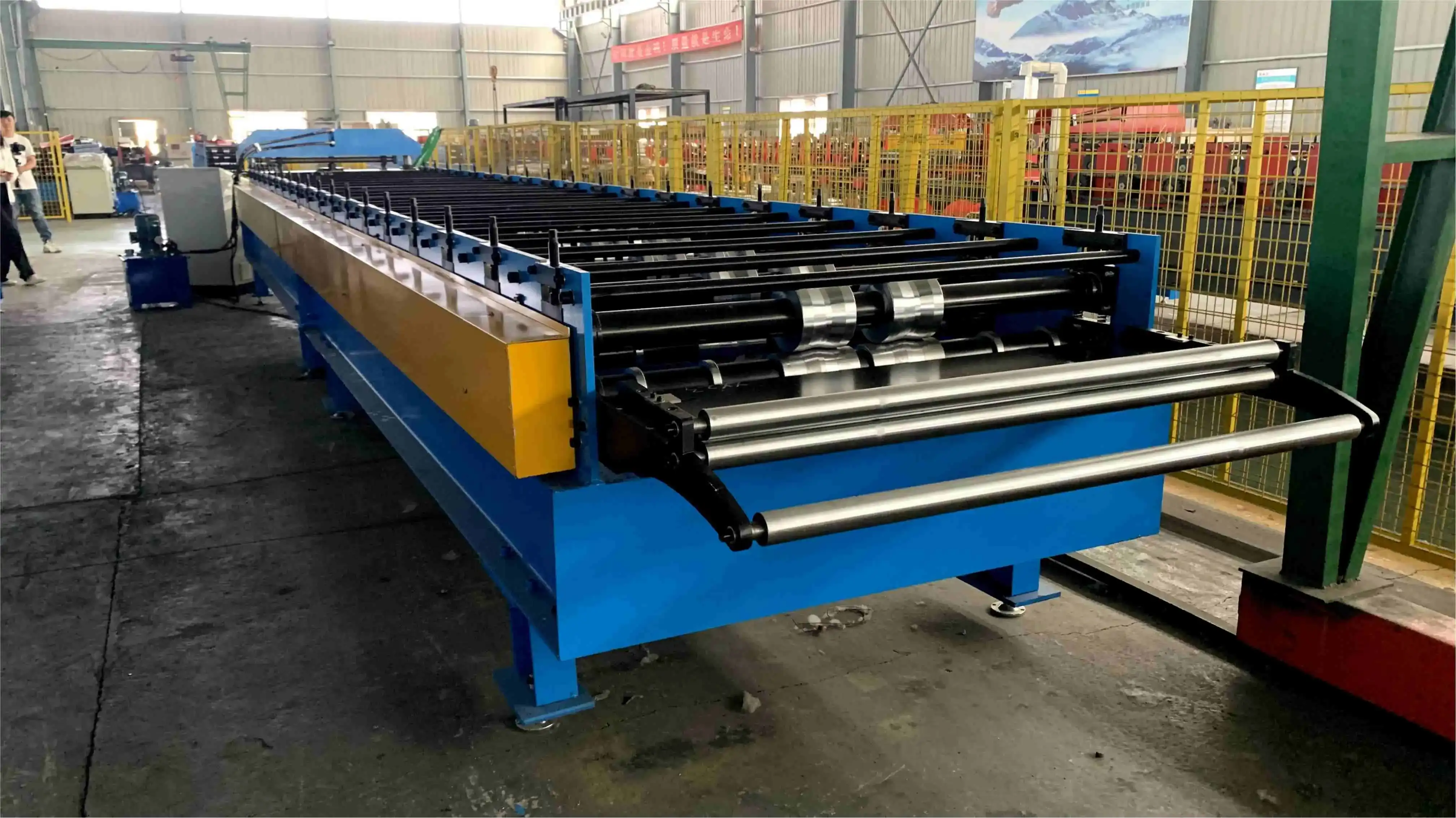 double layer trapezoidal roof panel machine