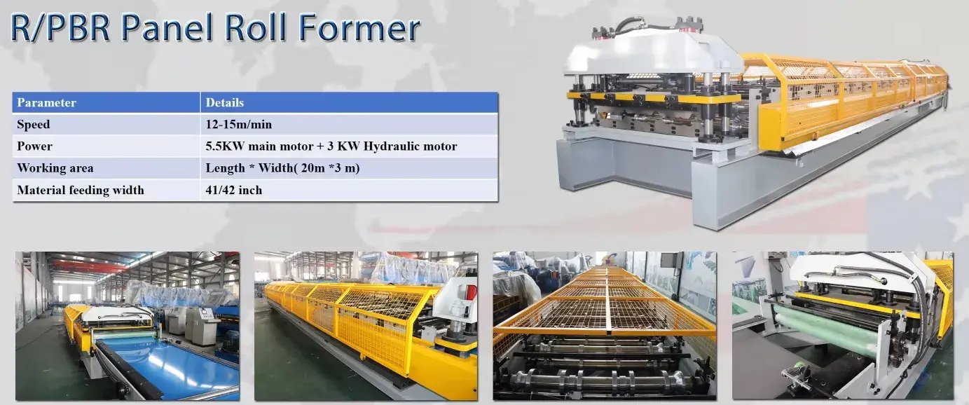 PBR trapezoidal roof sheet roll forming line