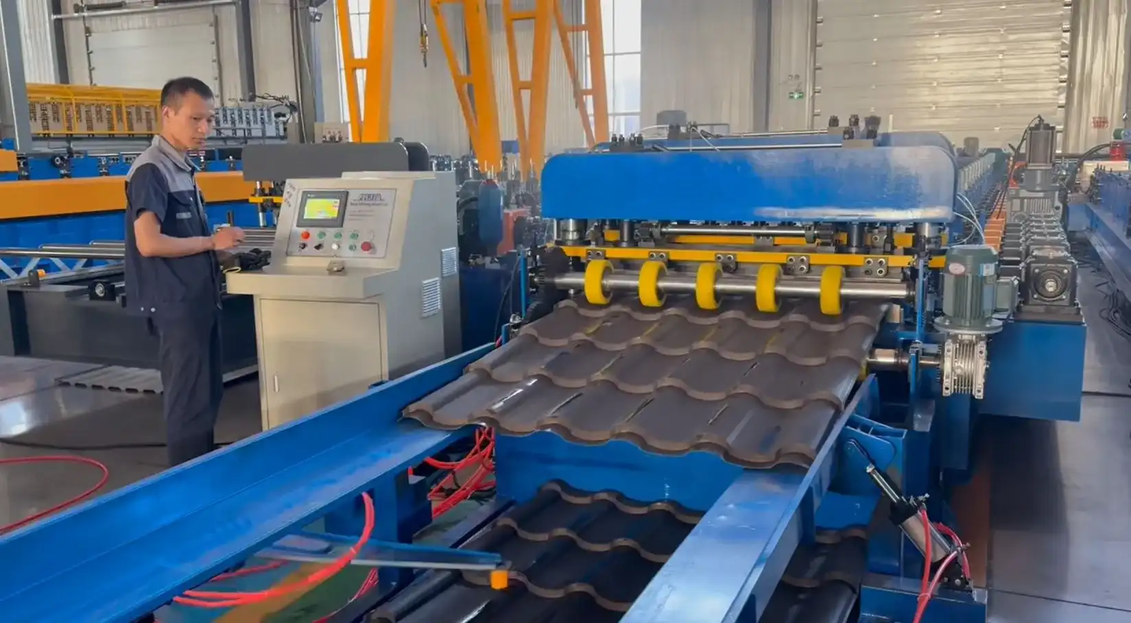 metal glazed roof tile roll forming line metal glazed roof tile roll forming line