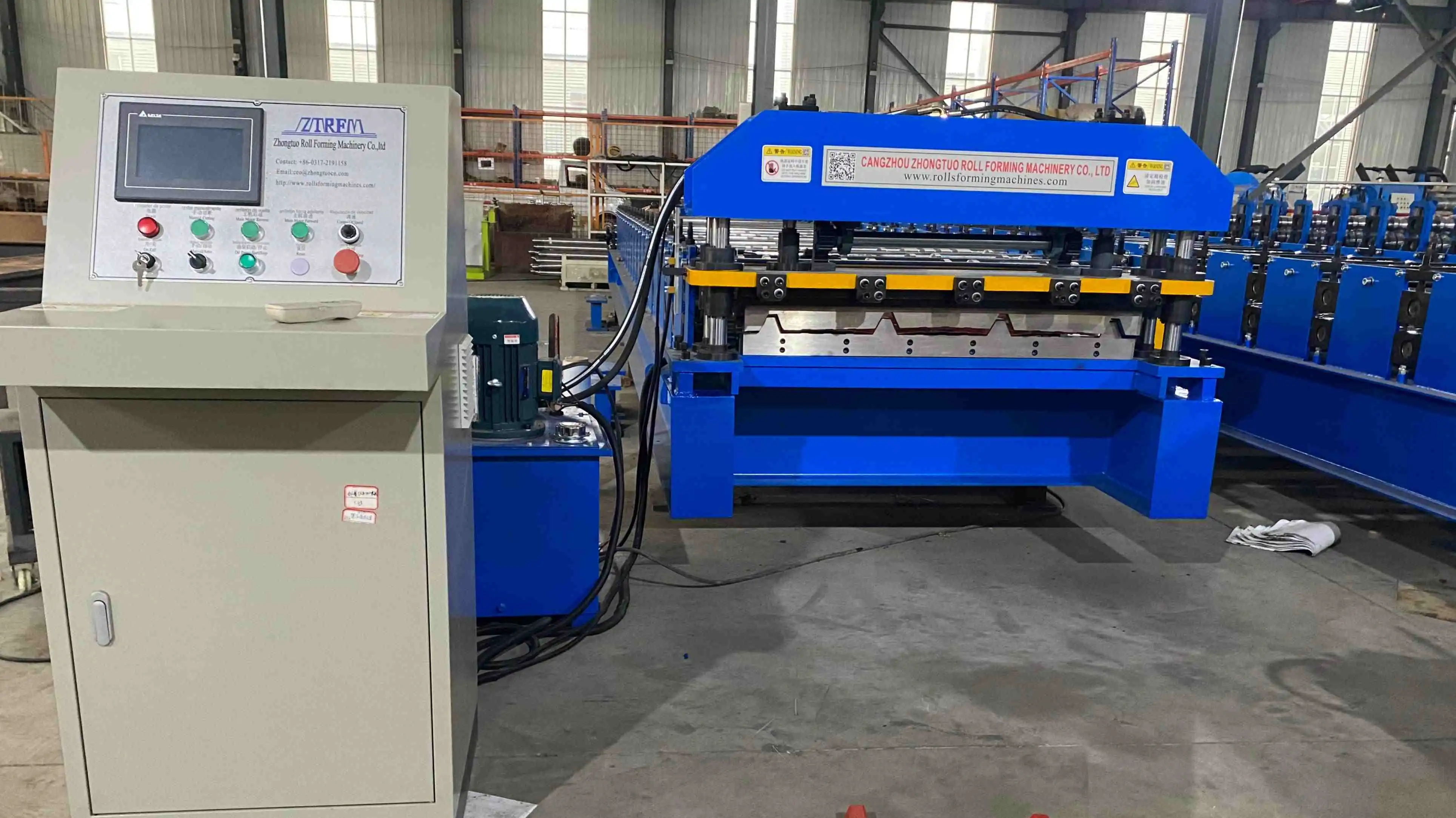 trapezoidal roof sheet roll forming machine